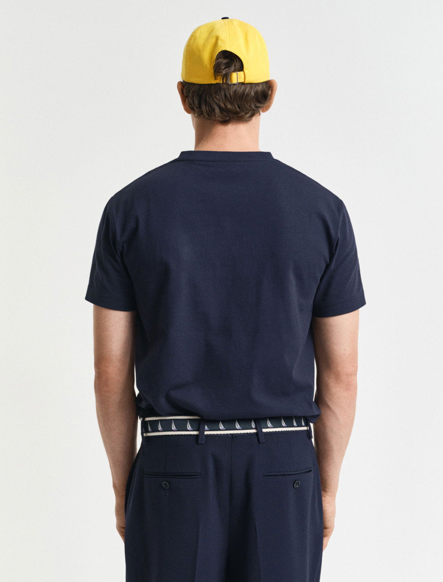 GANT Erkek Lacivert Regular Fit Bisiklet Yaka Logolu T-Shirt GANT Erkek Lacivert Regular Fit Bisiklet Yaka Logolu T-Shirt