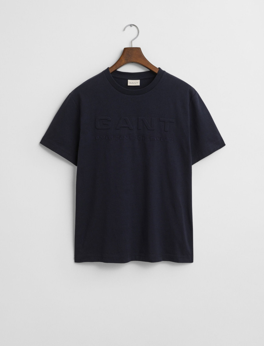 GANT Erkek Lacivert Regular Fit Bisiklet Yaka Logolu T-Shirt GANT Erkek Lacivert Regular Fit Bisiklet Yaka Logolu T-Shirt