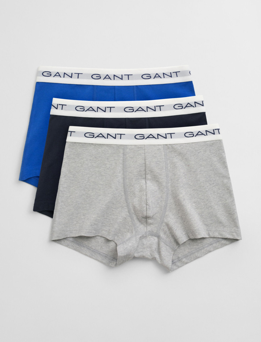 GANT Erkek Gri Slim Fit Logolu 3'lü Boxer