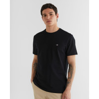 GANT Erkek Siyah Regular Fit Bisiklet Yaka T-Shirt