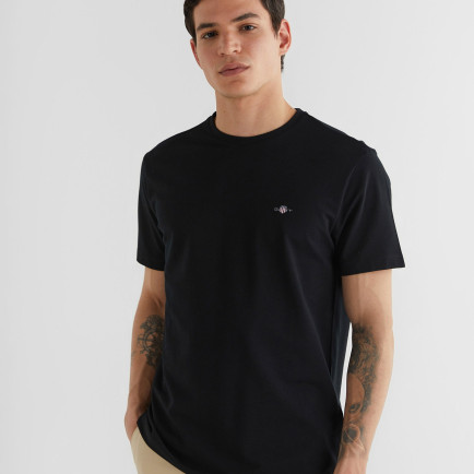 GANT Erkek Siyah Regular Fit Bisiklet Yaka T-Shirt GANT Erkek Siyah Regular Fit Bisiklet Yaka T-Shirt