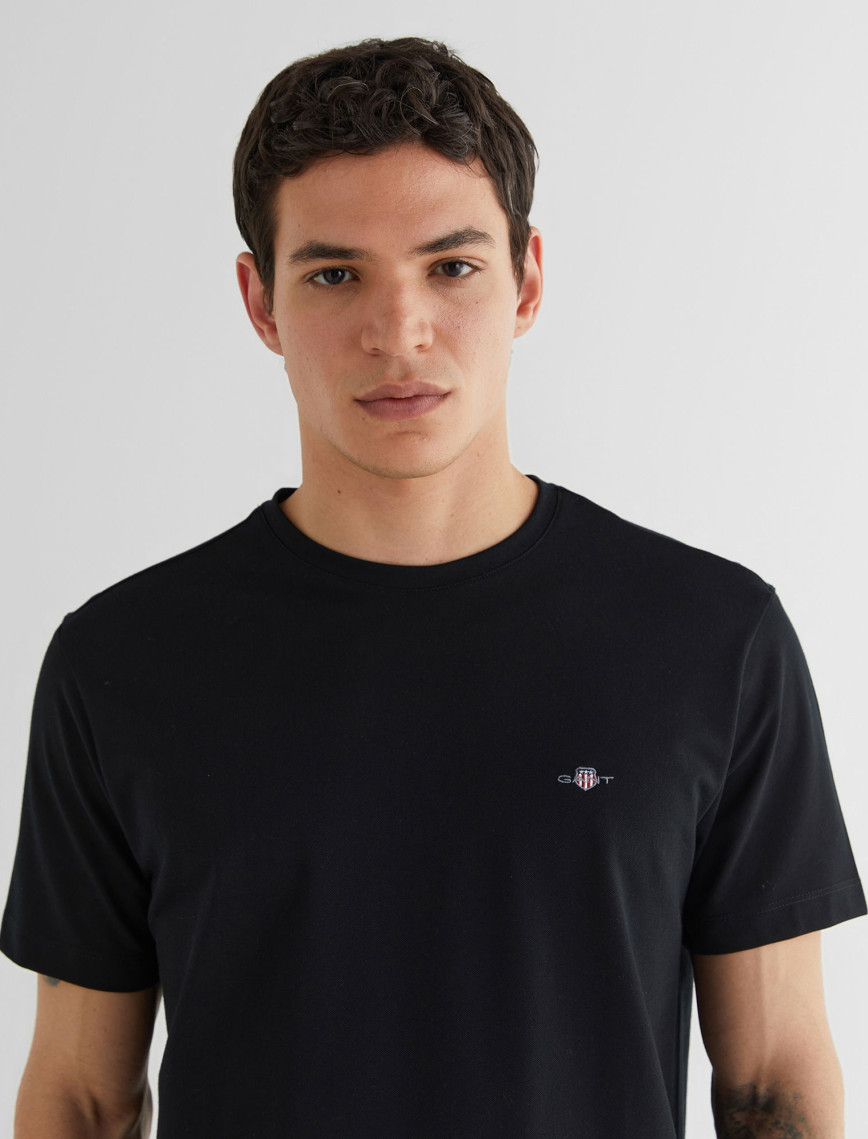 GANT Erkek Siyah Regular Fit Bisiklet Yaka T-Shirt GANT Erkek Siyah Regular Fit Bisiklet Yaka T-Shirt