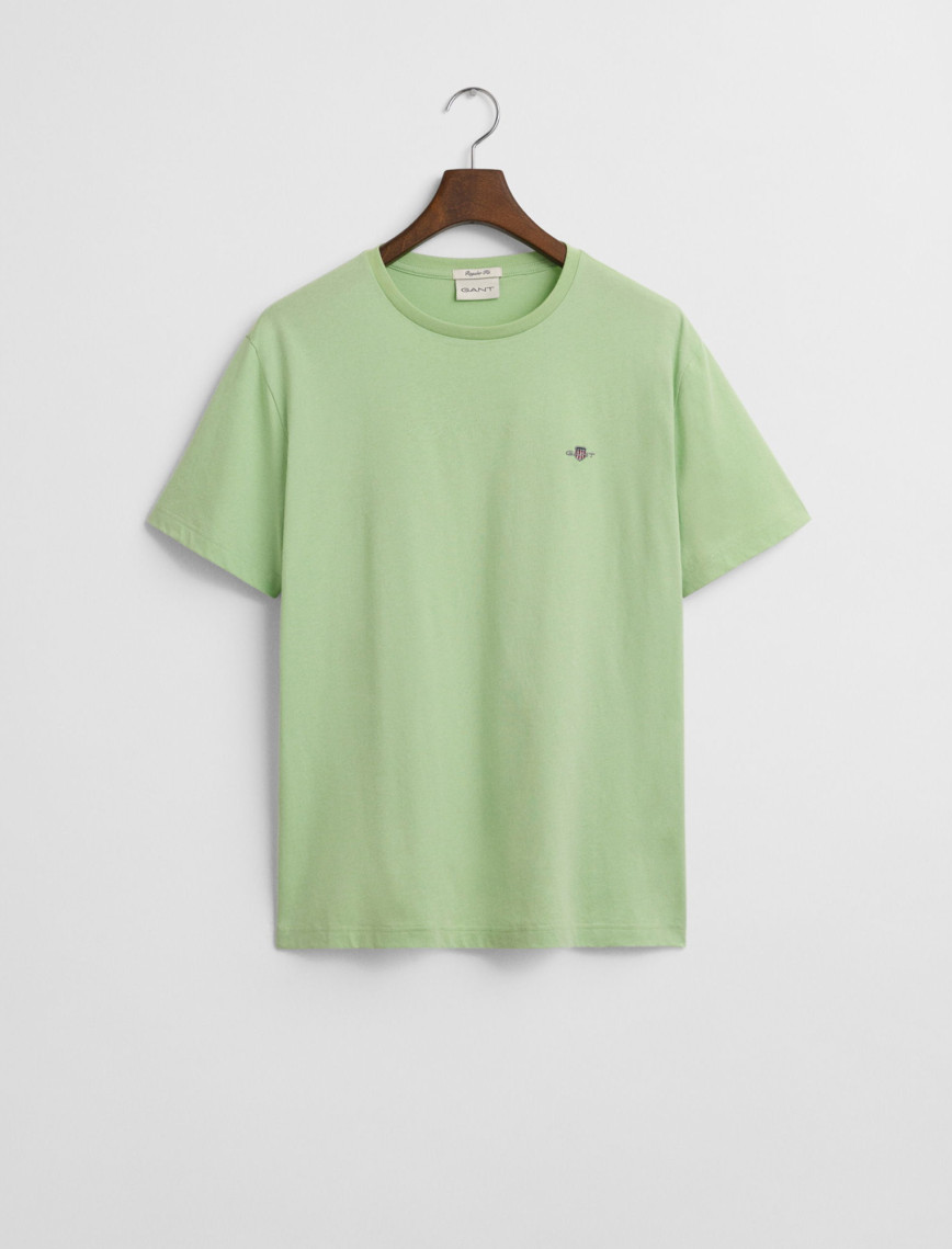 GANT Erkek Yeşil Regular Fit Bisiklet Yaka T-Shirt