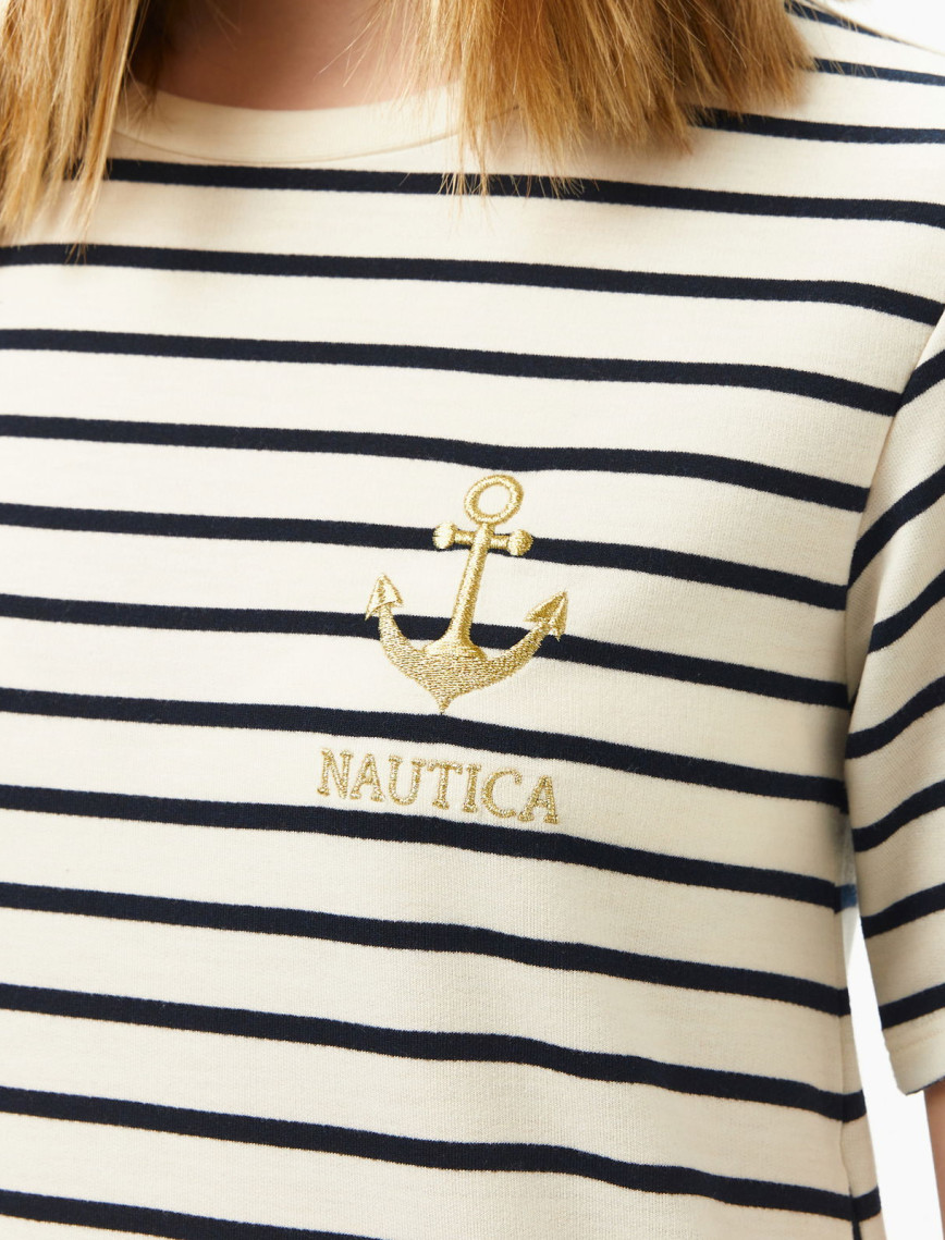 Nautica Kadın Beyaz Regular Fit Çizgili Elbise Nautica Kadın Beyaz Regular Fit Çizgili Elbise