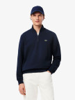 Lacoste Erkek Classic Fit Yarım Fermuarlı Beyaz Sweatshirt