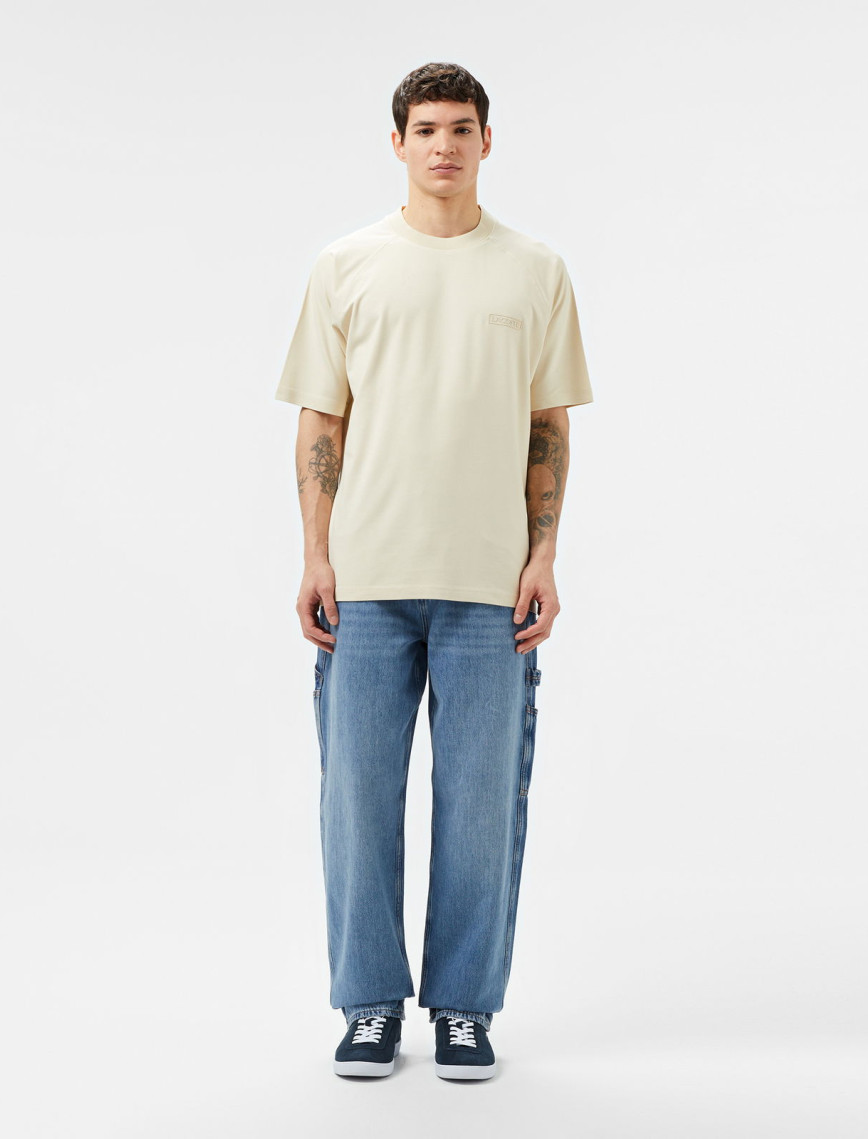 Lacoste Erkek Oversize Fit Bisiklet Yaka Bej T-Shirt Lacoste Erkek Oversize Fit Bisiklet Yaka Bej T-Shirt