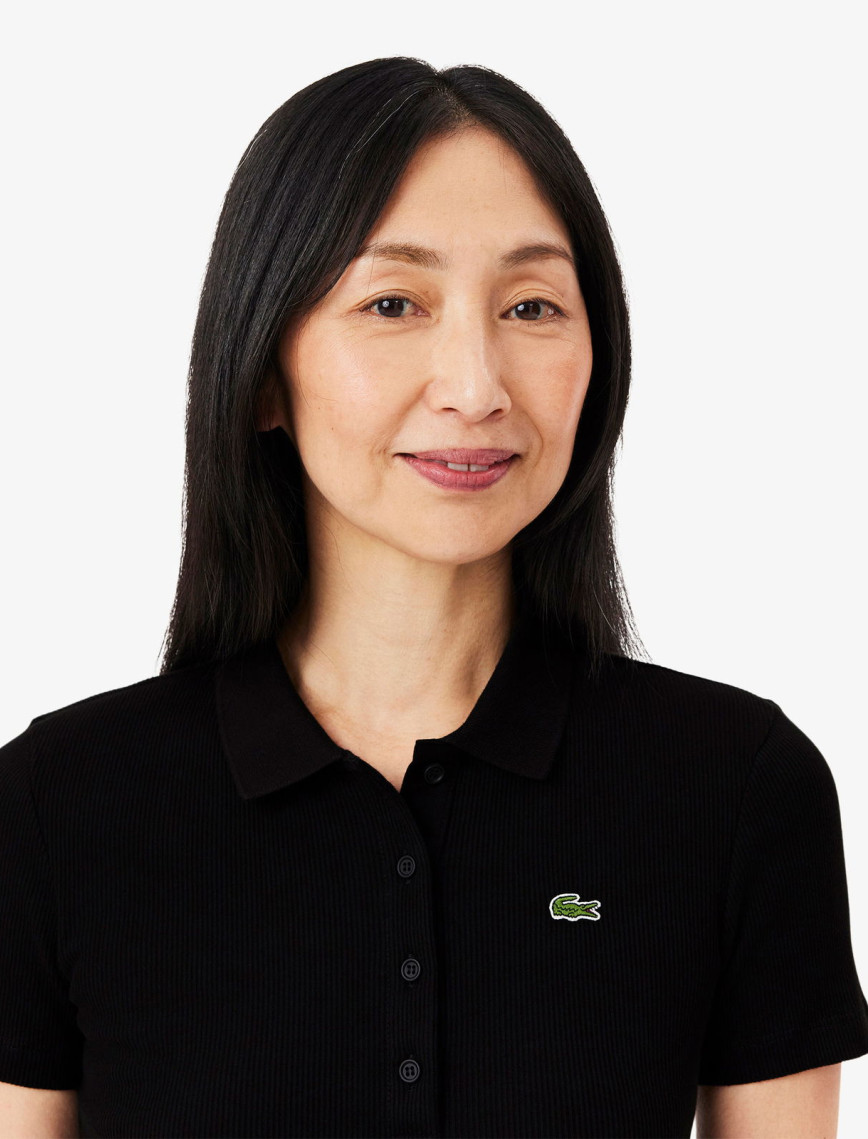 Lacoste L.12.D Kadın Slim Fit Organik Pamuk Siyah Polo Lacoste L.12.D Kadın Slim Fit Organik Pamuk Siyah Polo