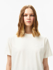 Lacoste Kadın Loose Fit Bisiklet Yaka Beyaz T-Shirt Lacoste Kadın Loose Fit Bisiklet Yaka Beyaz T-Shirt