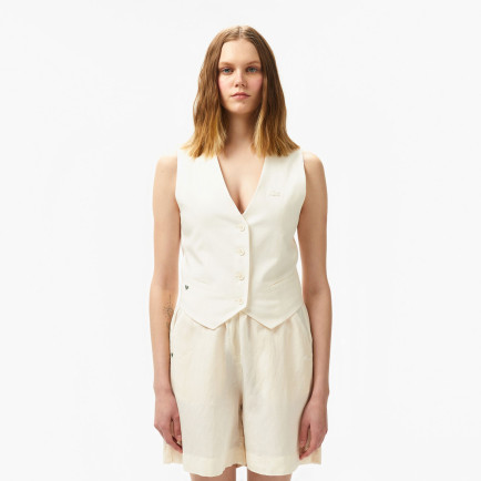 Lacoste Kadın Slim Fit Beyaz Yelek Lacoste Kadın Slim Fit Beyaz Yelek