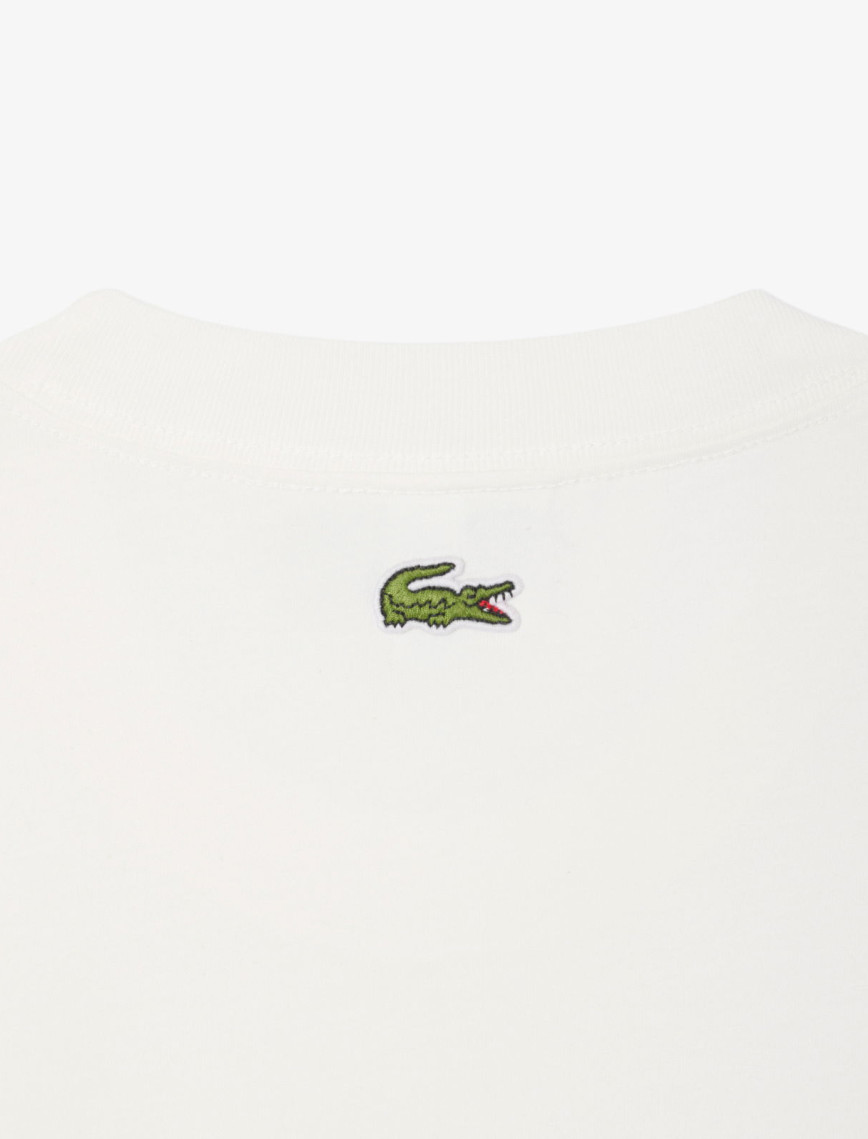 Lacoste Erkek Classic Fit Bisiklet Yaka Baskılı Beyaz T-Shirt Lacoste Erkek Classic Fit Bisiklet Yaka Baskılı Beyaz T-Shirt