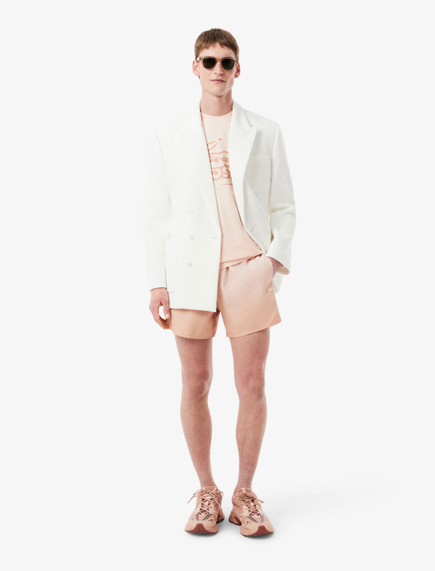 Lacoste Erkek Classic Fit Bisiklet Yaka Baskılı Pembe T-Shirt Lacoste Erkek Classic Fit Bisiklet Yaka Baskılı Pembe T-Shirt