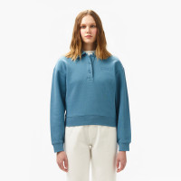 Lacoste Kadın Relaxed Fit Polo Yaka Mavi Sweatshirt Lacoste Kadın Relaxed Fit Polo Yaka Mavi Sweatshirt