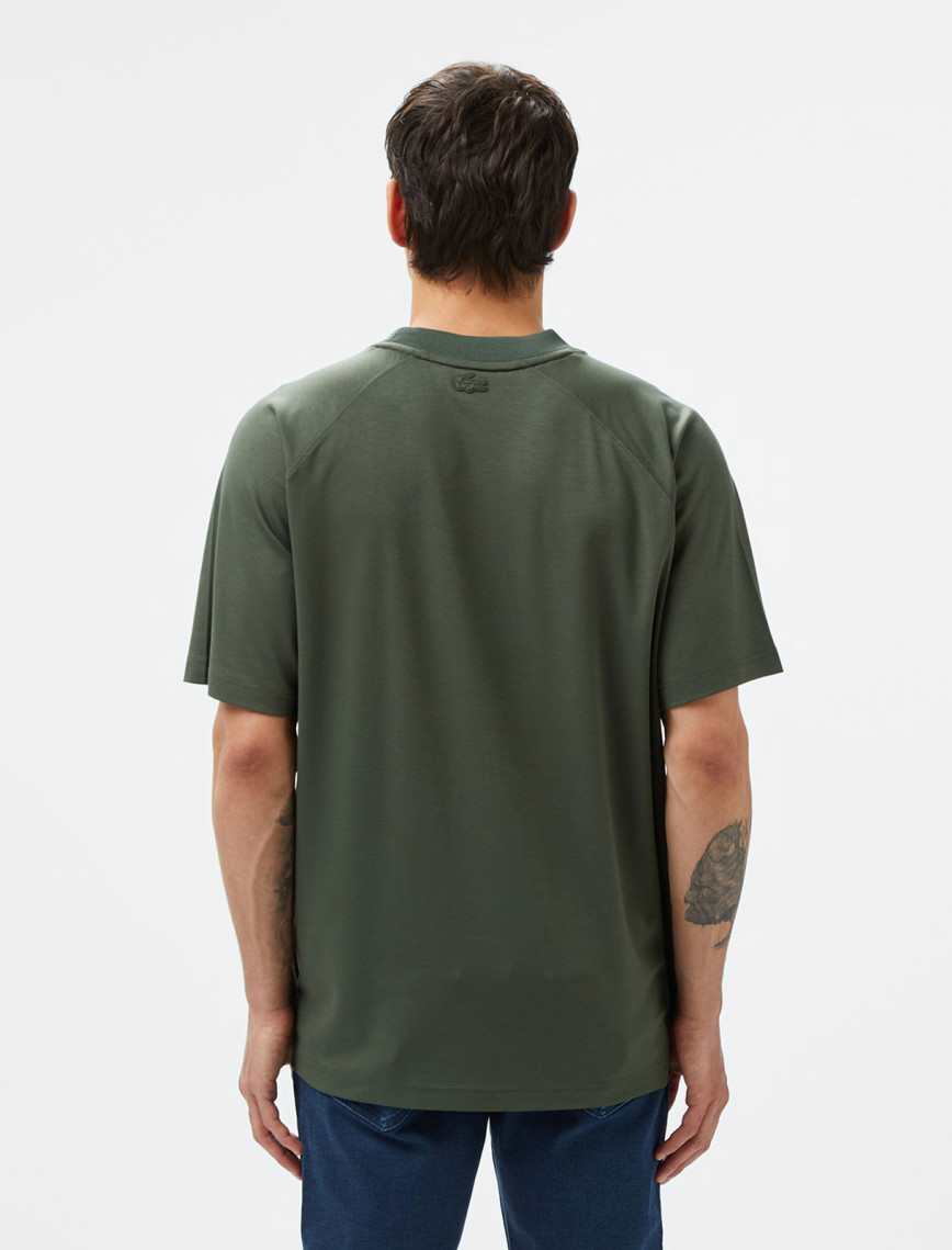 Lacoste Erkek Oversize Fit Bisiklet Yaka Koyu Yeşil T-Shirt Lacoste Erkek Oversize Fit Bisiklet Yaka Koyu Yeşil T-Shirt