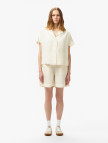 Lacoste Kadın Regular Fit Kısa Kollu Keten Beyaz Gömlek Lacoste Kadın Regular Fit Kısa Kollu Keten Beyaz Gömlek