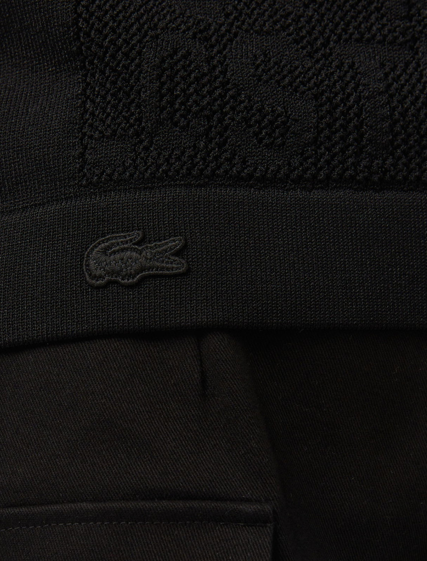 Lacoste Kadın Kısa Kollu Bisiklet Yaka Desenli Siyah Triko Lacoste Kadın Kısa Kollu Bisiklet Yaka Desenli Siyah Triko