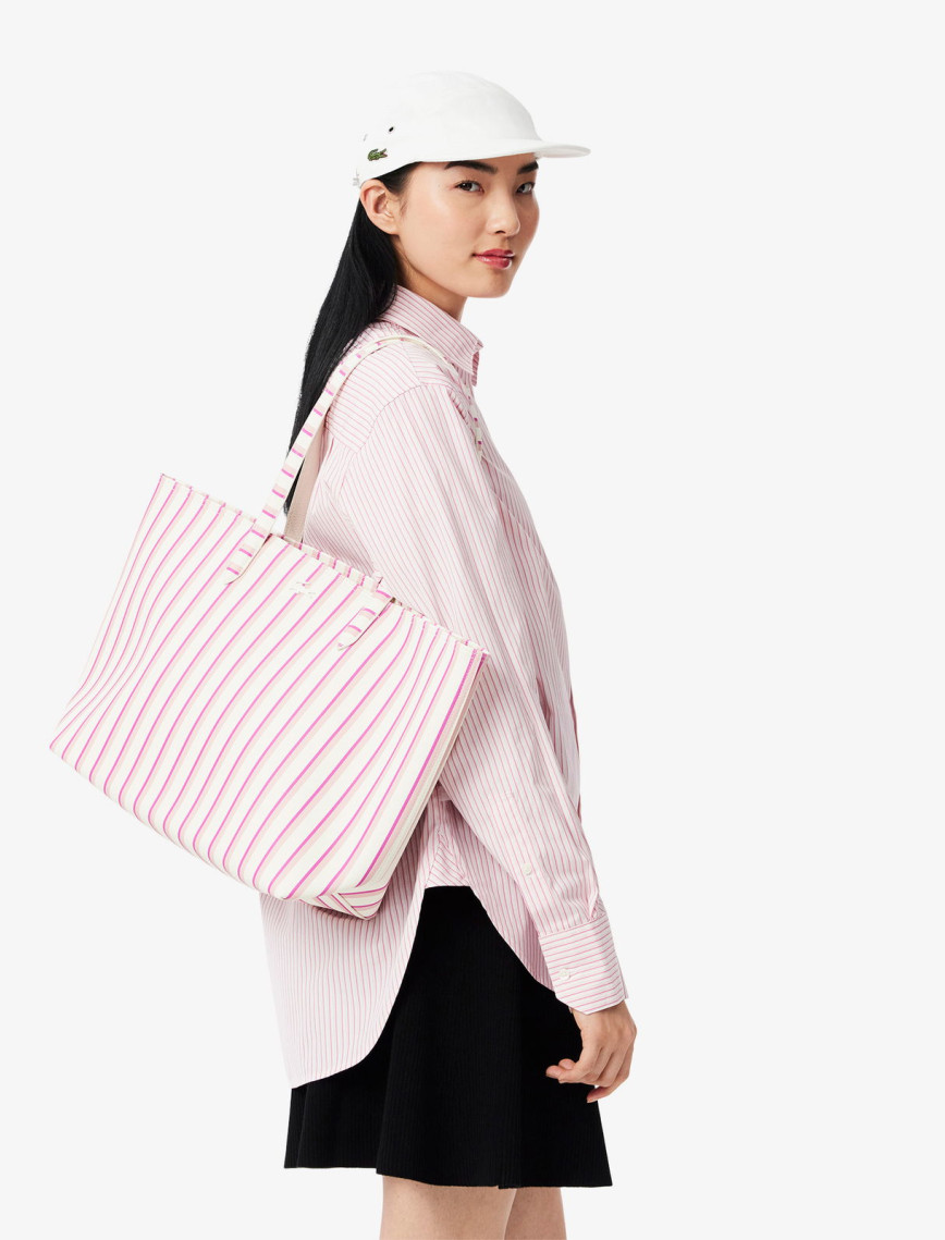 Lacoste Anna Kadın Çizgili Beyaz Omuz Çantası Lacoste Anna Kadın Çizgili Beyaz Omuz Çantası