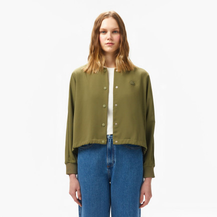 Lacoste Kadın Regular Fit Hakim Yaka Haki Gömlek Lacoste Kadın Regular Fit Hakim Yaka Haki Gömlek