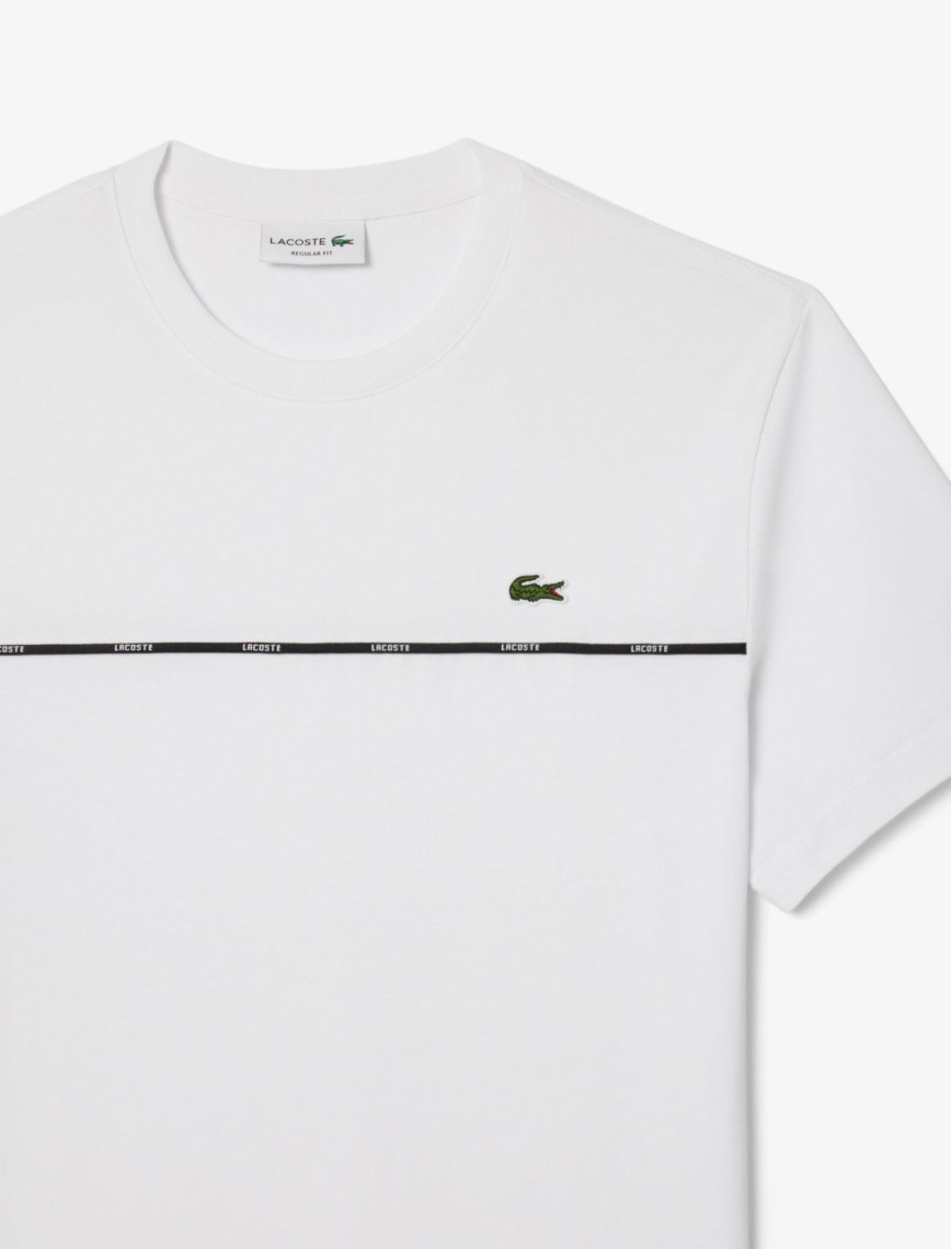 Lacoste Erkek Regular Fit Bisiklet Yaka Baskılı Beyaz T-Shirt Lacoste Erkek Regular Fit Bisiklet Yaka Baskılı Beyaz T-Shirt