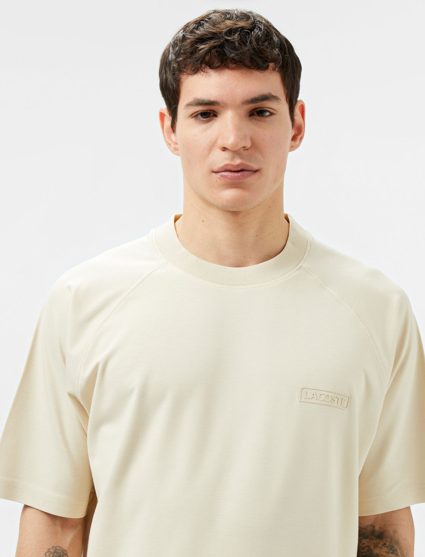 Lacoste Erkek Oversize Fit Bisiklet Yaka Bej T-Shirt Lacoste Erkek Oversize Fit Bisiklet Yaka Bej T-Shirt