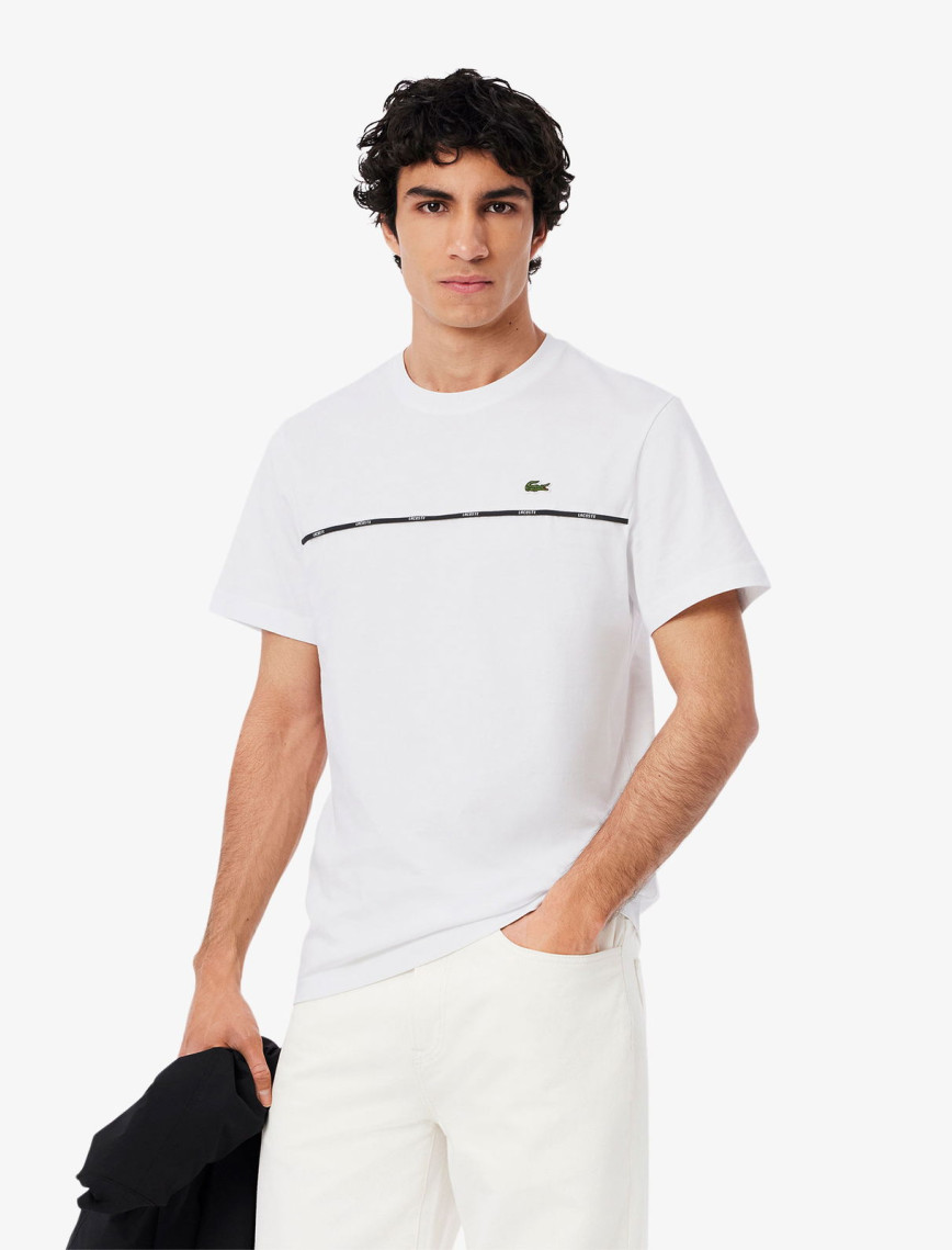 Lacoste Erkek Regular Fit Bisiklet Yaka Baskılı Beyaz T-Shirt Lacoste Erkek Regular Fit Bisiklet Yaka Baskılı Beyaz T-Shirt