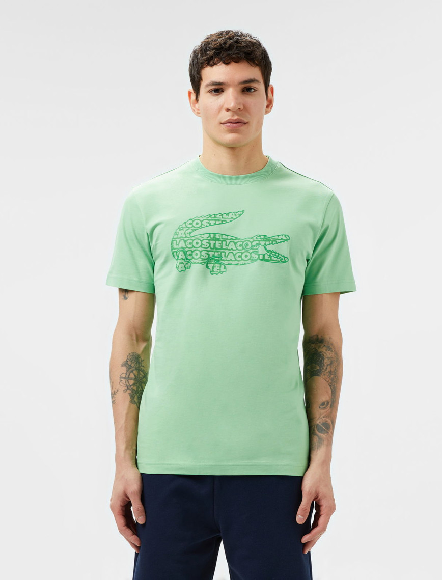 Lacoste Erkek Regular Fit Bisiklet Yaka Baskılı Siyah T-Shirt Lacoste Erkek Regular Fit Bisiklet Yaka Baskılı Siyah T-Shirt