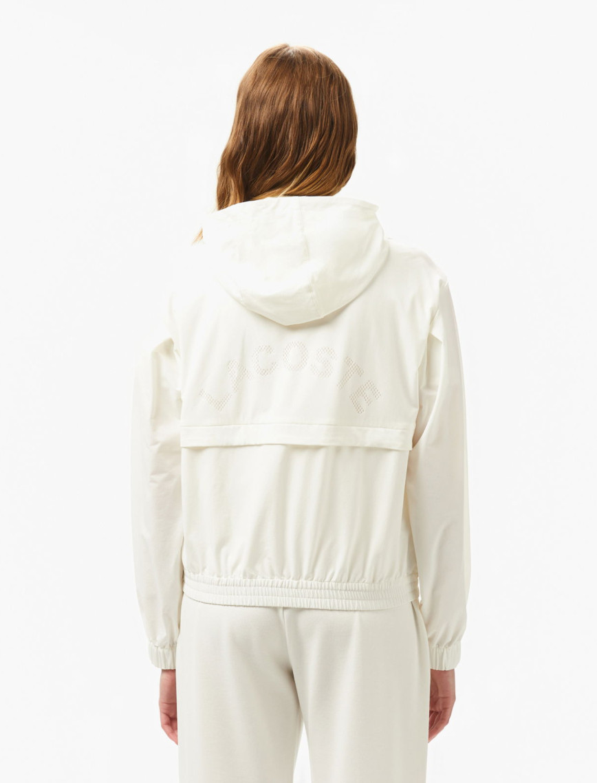 Lacoste Kadın Kapüşonlu Beyaz Ceket Lacoste Kadın Kapüşonlu Beyaz Ceket