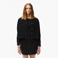 Lacoste Kadın Regular Fit Hakim Yaka Siyah Gömlek Lacoste Kadın Regular Fit Hakim Yaka Siyah Gömlek