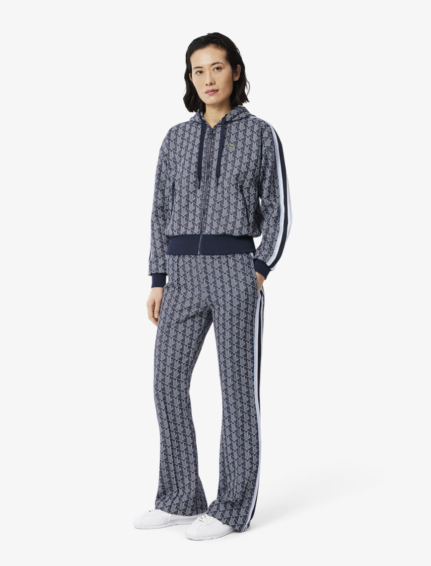 Lacoste Kadın Flare Fit Monogram Koyu Mavi Eşofman Altı Lacoste Kadın Flare Fit Monogram Koyu Mavi Eşofman Altı