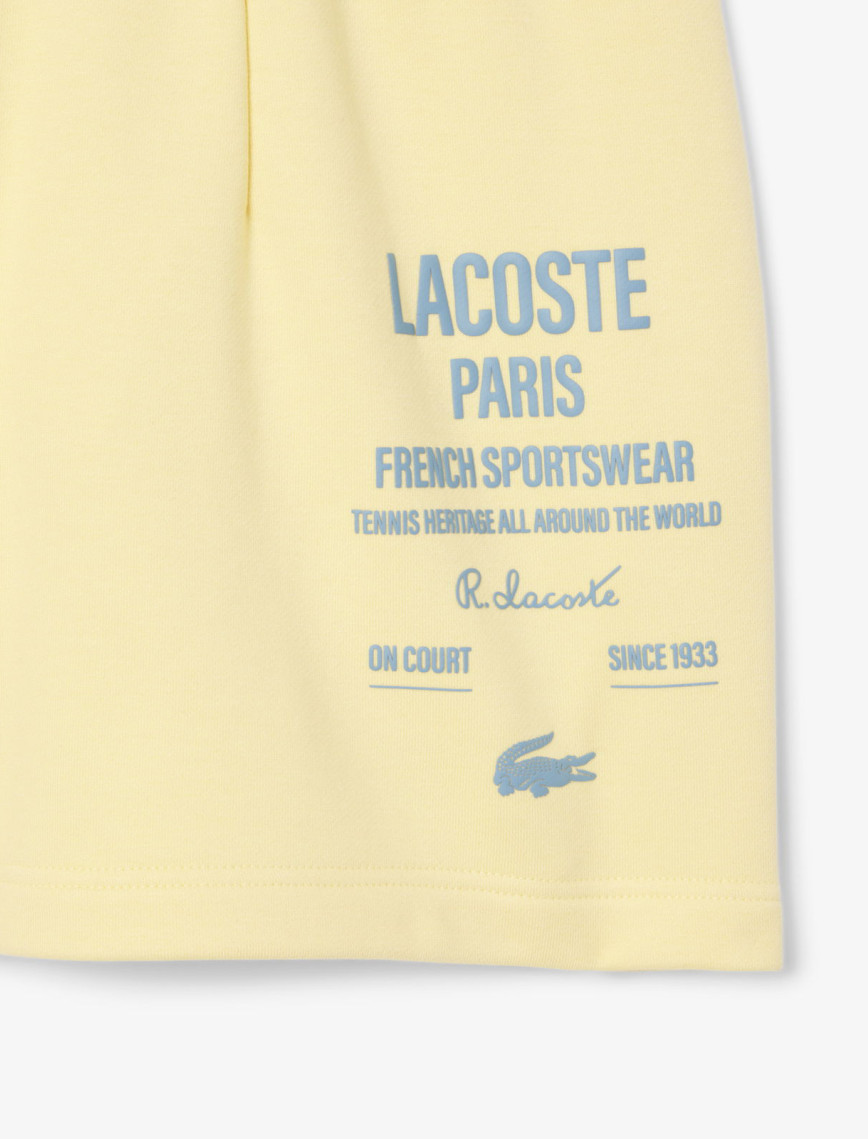 Lacoste Pleated Fleece Kadın Sarı Şort Lacoste Pleated Fleece Kadın Sarı Şort