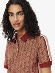 Lacoste Slim Fit Monogram Kadın Kahverengi Polo Lacoste Slim Fit Monogram Kadın Kahverengi Polo