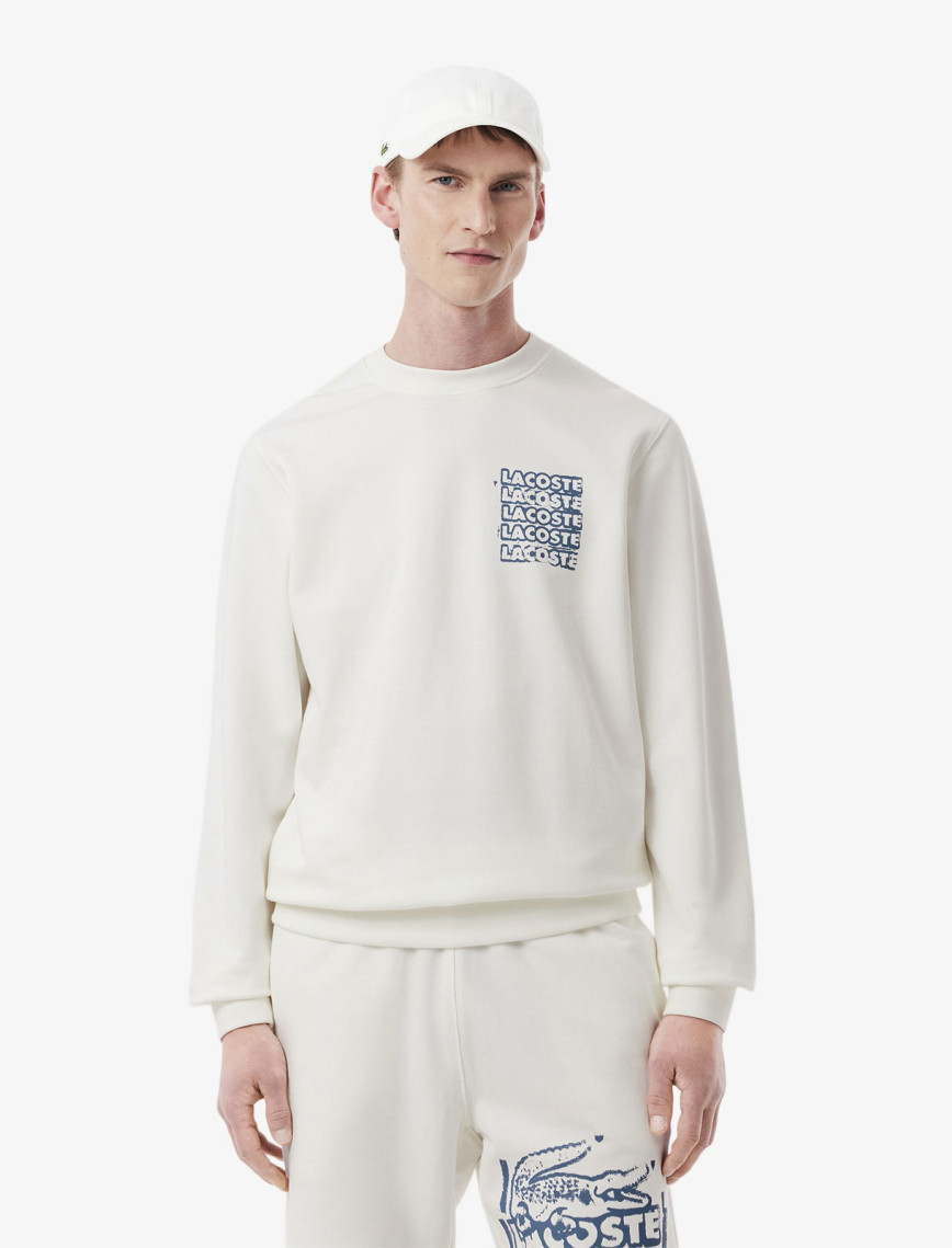 Lacoste Erkek Classic Fit Bisiklet Yaka Beyaz Sweatshirt Lacoste Erkek Classic Fit Bisiklet Yaka Beyaz Sweatshirt