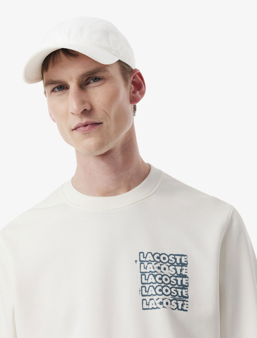 Lacoste Erkek Classic Fit Bisiklet Yaka Beyaz Sweatshirt Lacoste Erkek Classic Fit Bisiklet Yaka Beyaz Sweatshirt