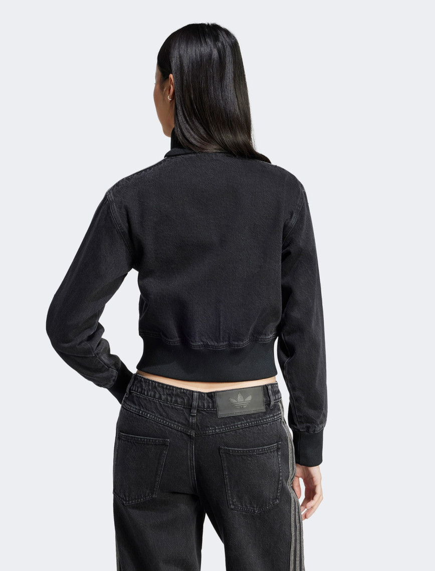 adidas Adicolor Denim Fermuarlı Kadın Siyah Eşofman Üstü adidas Adicolor Denim Fermuarlı Kadın Siyah Eşofman Üstü