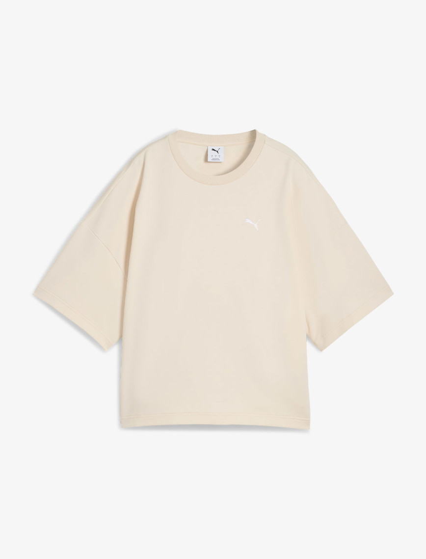 Puma Wardrobe Ess Relaxed Kadın Krem T-Shirt Puma Wardrobe Ess Relaxed Kadın Krem T-Shirt