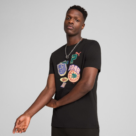 Puma Wardrobe Ess Graphic Erkek Siyah T-Shirt Puma Wardrobe Ess Graphic Erkek Siyah T-Shirt