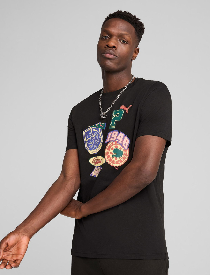 Puma Wardrobe Ess Graphic Erkek Siyah T-Shirt Puma Wardrobe Ess Graphic Erkek Siyah T-Shirt