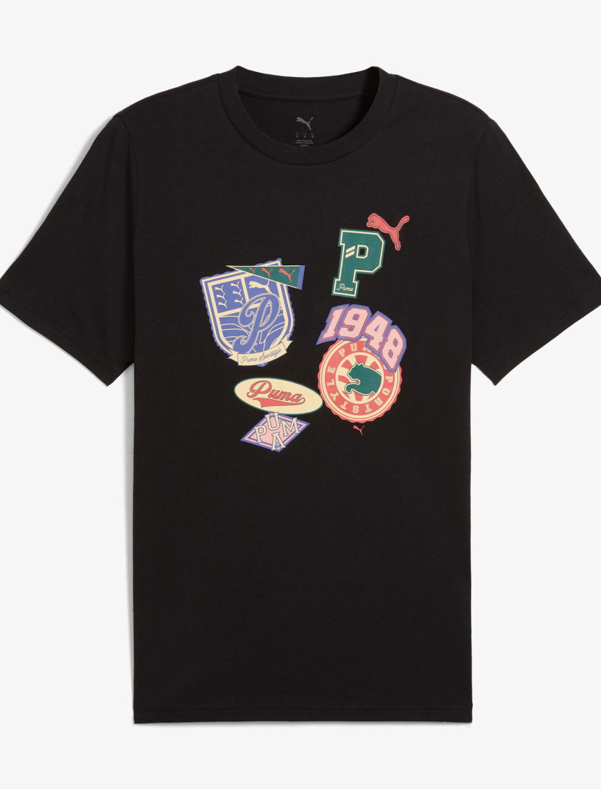 Puma Wardrobe Ess Graphic Erkek Siyah T-Shirt Puma Wardrobe Ess Graphic Erkek Siyah T-Shirt