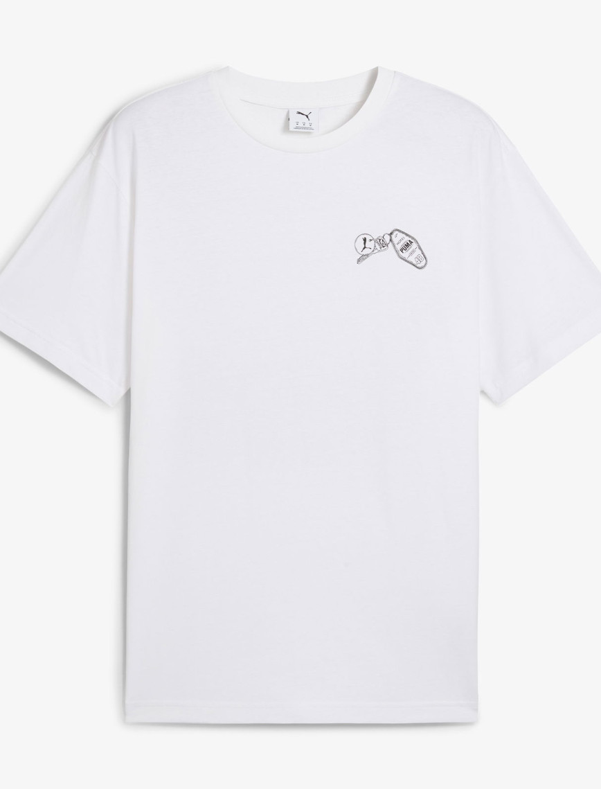 Puma Graphics Hotel Relaxed Erkek Beyaz T-Shirt Puma Graphics Hotel Relaxed Erkek Beyaz T-Shirt