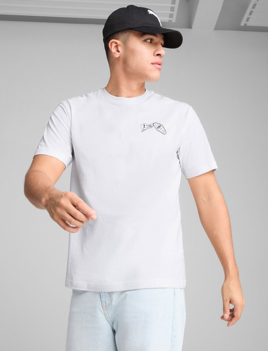 Puma Graphics Hotel Relaxed Erkek Beyaz T-Shirt Puma Graphics Hotel Relaxed Erkek Beyaz T-Shirt