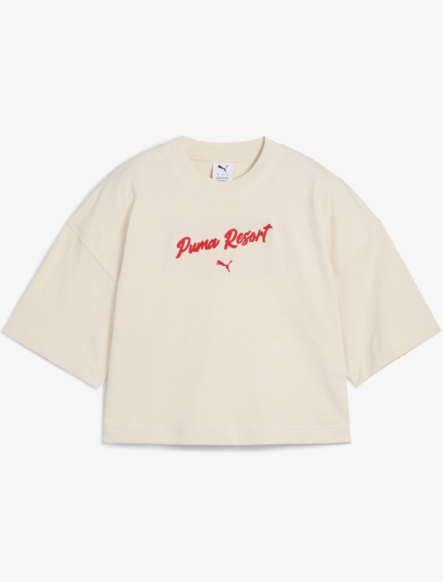 Puma Premium Ess Graphic Kadın Krem T-Shirt Puma Premium Ess Graphic Kadın Krem T-Shirt