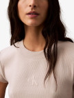 Calvin Klein Monogram Kadın Bej T-Shirt Calvin Klein Monogram Kadın Bej T-Shirt