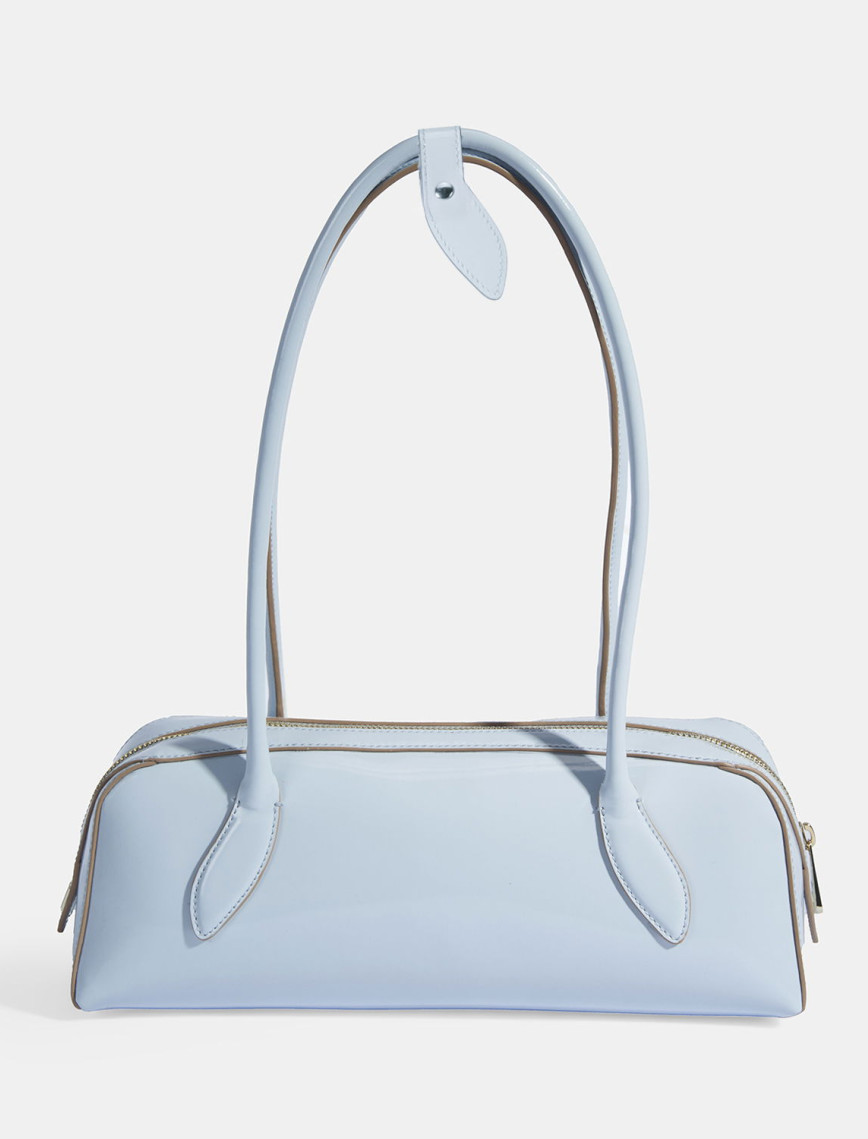 Limited Edition Mavi Kadın Yaprak Detaylı Deri Omuz Çantası Limited Edition Mavi Kadın Yaprak Detaylı Deri Omuz Çantası