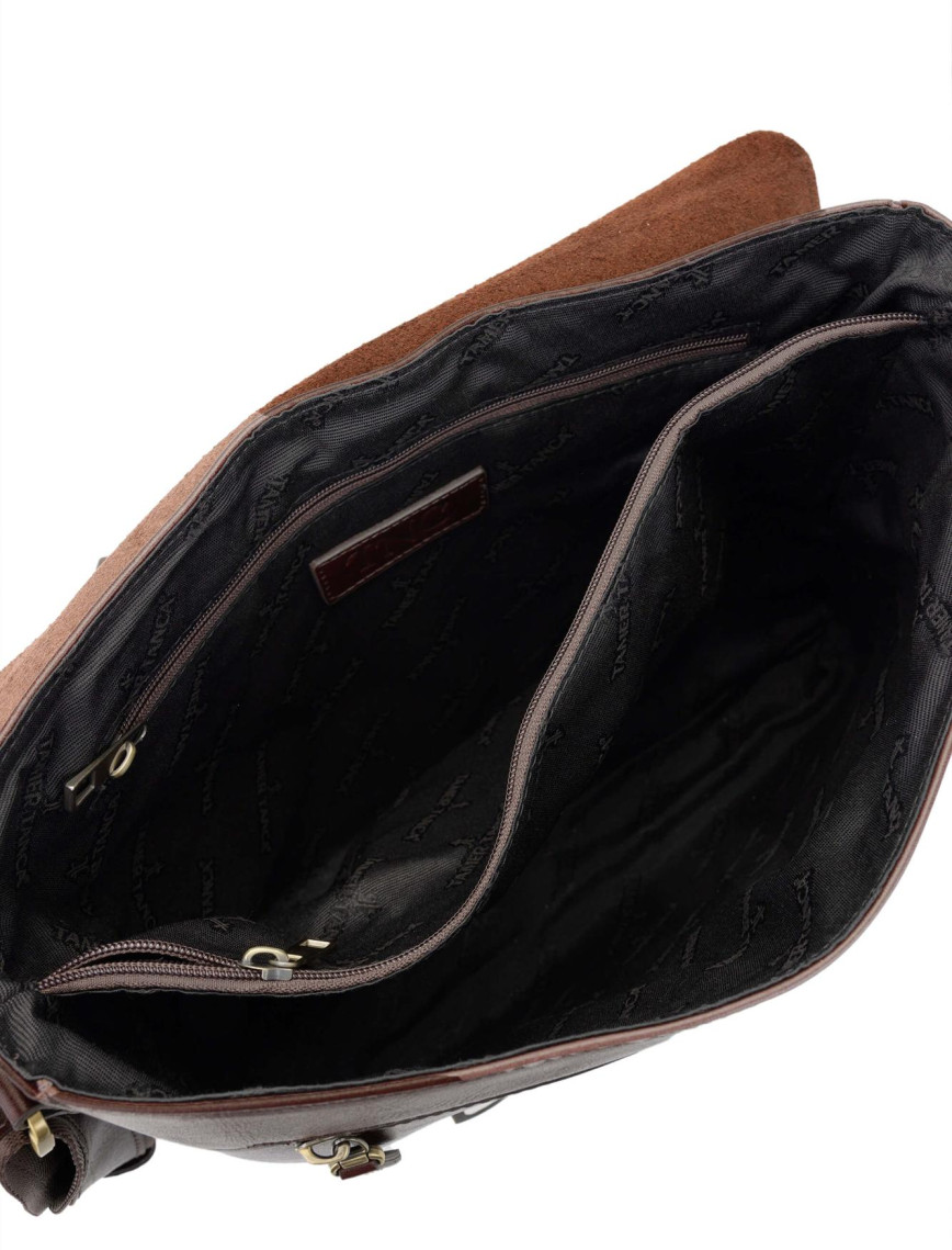 Tamer Tanca Erkek Hakiki Deri Kahverengi Postacı Çanta