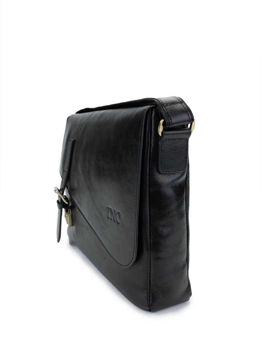 Tamer Tanca Erkek Hakiki Deri Siyah Deri Postacı Çanta