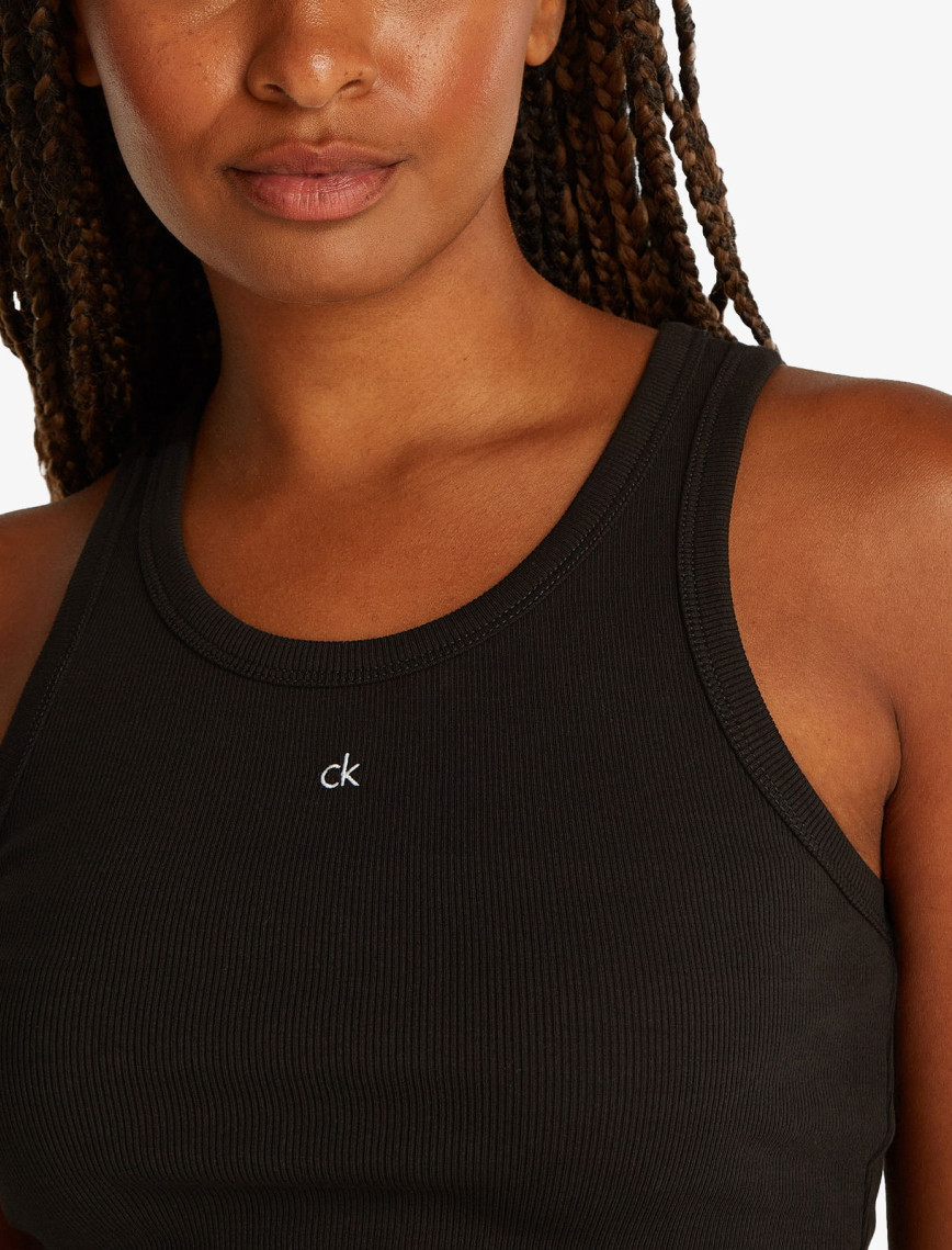 Calvin Klein Graphic Slim Kadın Siyah Kolsuz T-Shirt Calvin Klein Graphic Slim Kadın Siyah Kolsuz T-Shirt