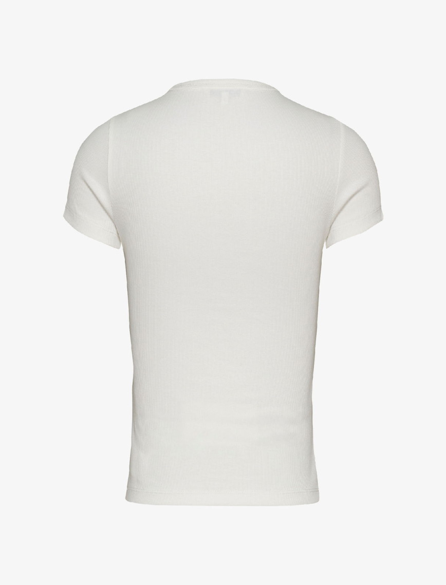 Tommy Jeans Slim Badge Rib Kadın Beyaz T-Shirt Tommy Jeans Slim Badge Rib Kadın Beyaz T-Shirt