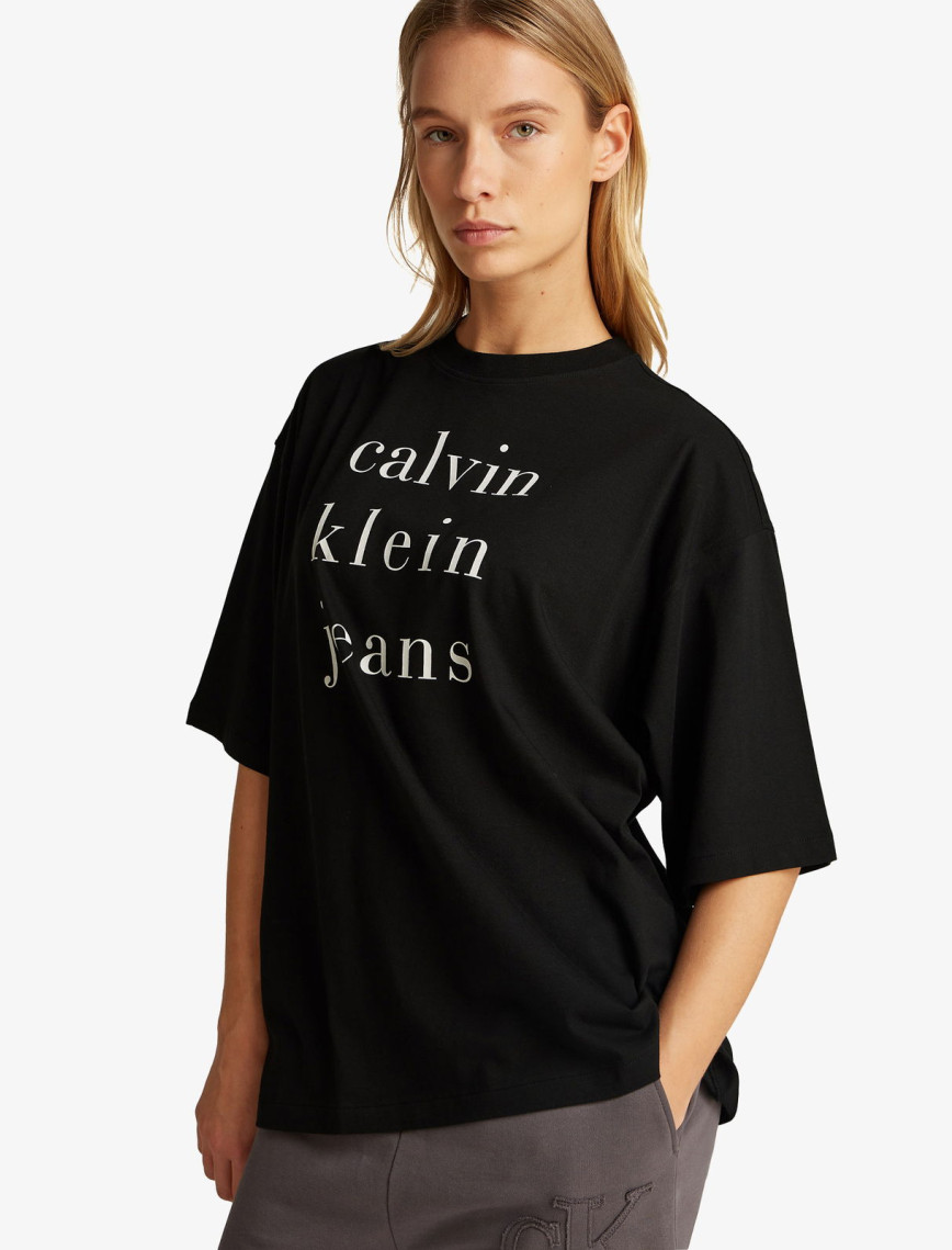 Calvin Klein Logo Kadın Siyah T-Shirt Calvin Klein Logo Kadın Siyah T-Shirt