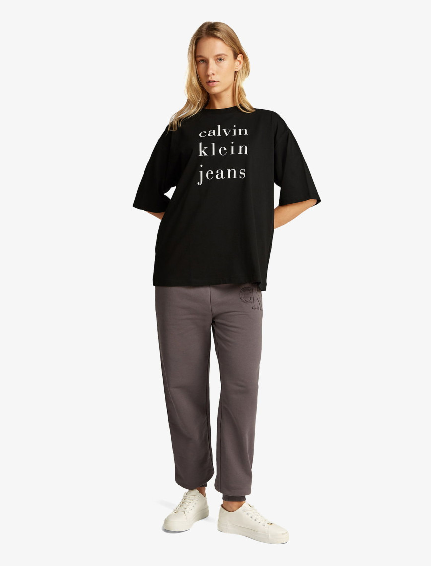 Calvin Klein Logo Kadın Siyah T-Shirt Calvin Klein Logo Kadın Siyah T-Shirt