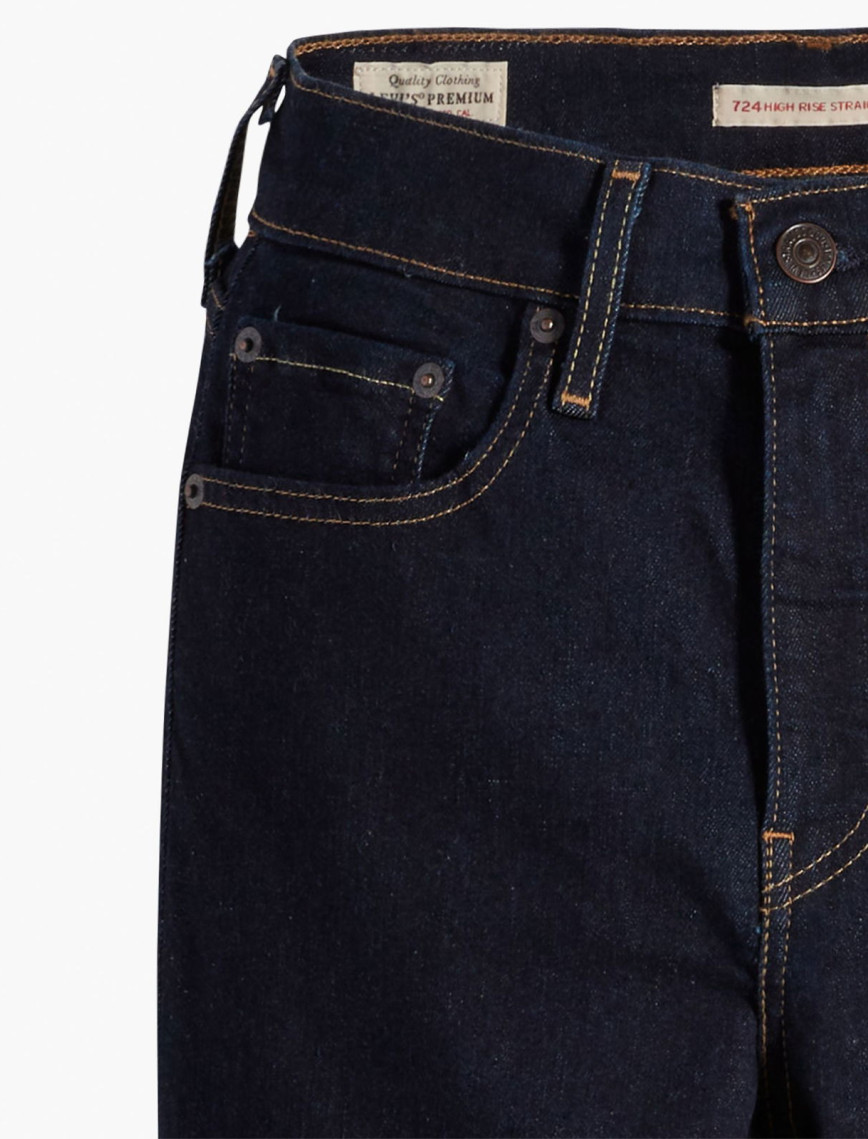 Levi's 724 High Rise Straight Blue Wave Rinse Kadın Lacivert Jean Levi's 724 High Rise Straight Blue Wave Rinse Kadın Lacivert Jean