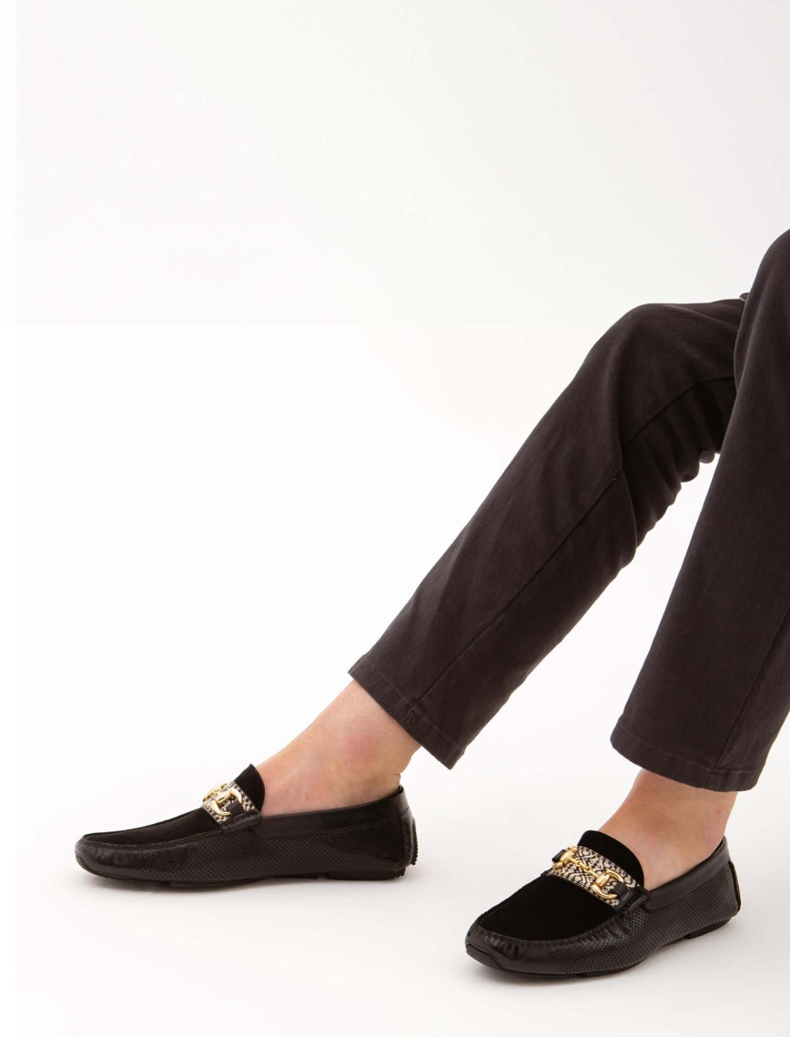 Tamer Tanca Erkek Hakiki Deri Siyah Bufalo Loafer Ayakkabı Tamer Tanca Erkek Hakiki Deri Siyah Bufalo Loafer Ayakkabı